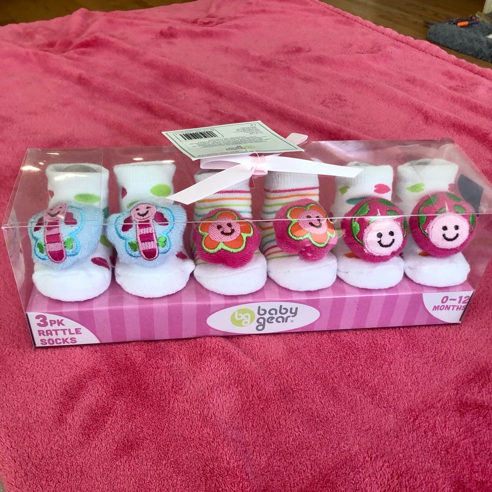Baby Gear 3pk Girls Rattle Socks